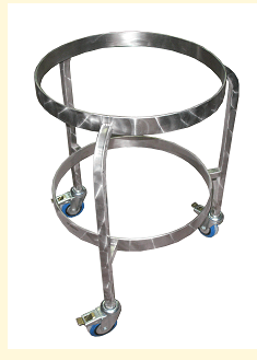 עגלה נירוסטה מחוזקת ל-2 מסננות 54 ס"מ קוטר עליון פנימי 520 מ"מ ג-750 מ"מ