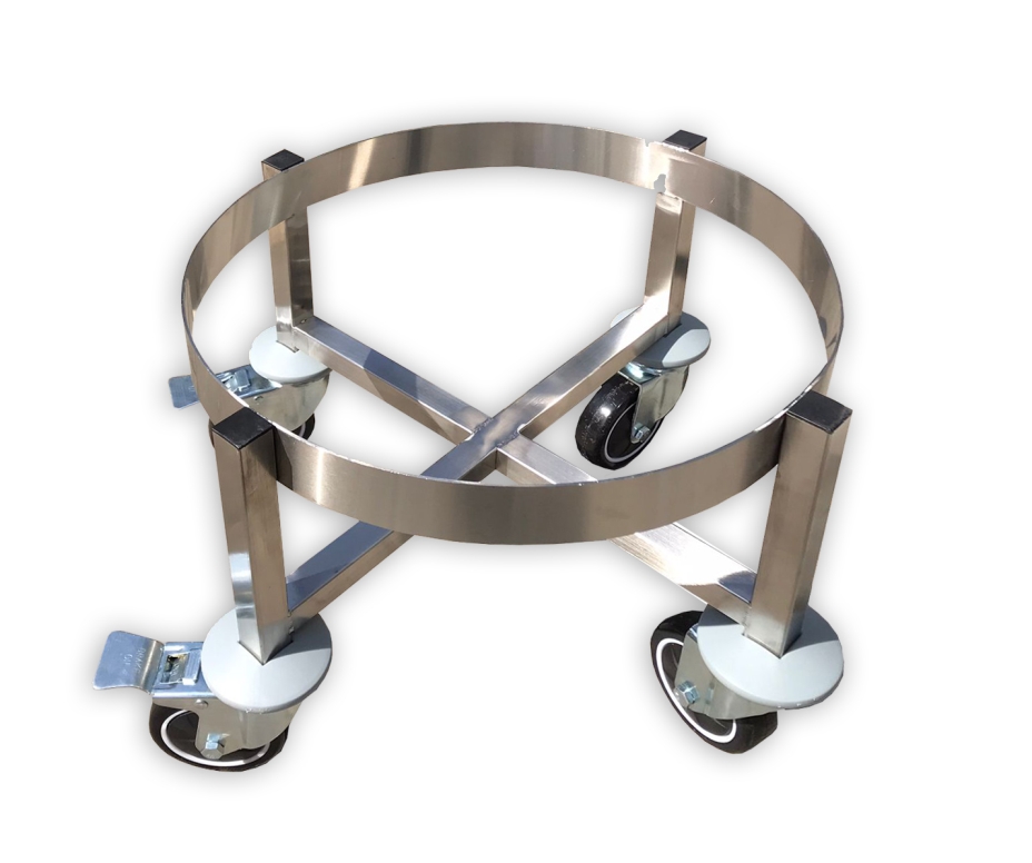 עגלה נירוסטה לפח אשפה 60 / 76 / 80 ליטר קוטר 43 ס"מ (לפח 7208192)