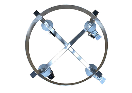 עגלה נירוסטה לפח אשפה 60 / 76 / 80 ליטר קוטר 43 ס"מ (לפח 7208192)