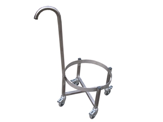 עגלה נירוסטה לפח אשפה 76 ליטר 43 ס"מ+ידית דחיפה(לפח 7208192)