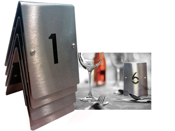 סט 6 מעמדי מספרים  נירוסטה דו צדדי מוברש רקע שחור מ 49 עד 54 מידות 11*10 ג' 14 ס"מ