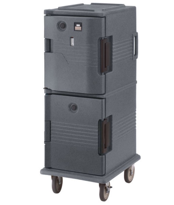 טרמופורט כפול ל-12 תבניות 1/1/65 עם גלגלים אפור גרניט