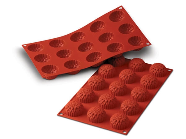 תבנית סיליקון פרח דליה קטן 15 שקעים SILIKOMART