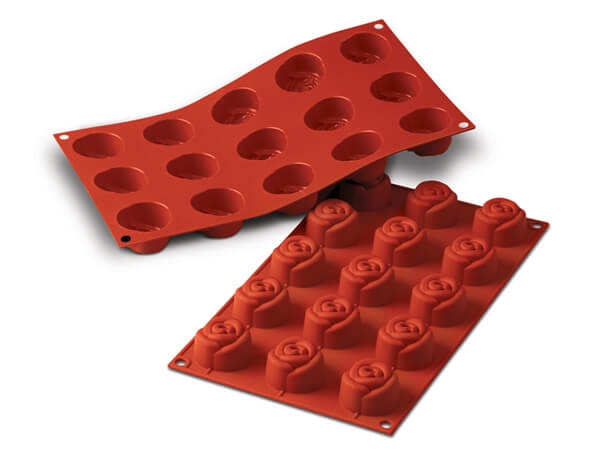 תבנית סיליקון ורד קטן 15 שקעים SILIKOMART