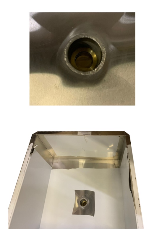 עגלה נירוסטה עם אמבטיה 130 ליטר פינות ישרות  וברז ריקון 2"  ניר' 304 WT26