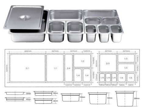 תבנית גסטרונום 1/4/100  3 ליטר נירוסטה(תואם 42045802)