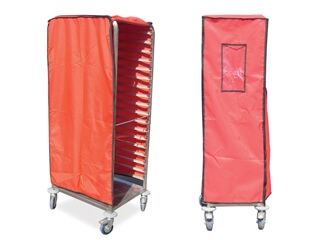 כיסוי לעגלה מסלולים 1/1 ו 60/40 אדום +רוכסן חזית שקופה P.V.C